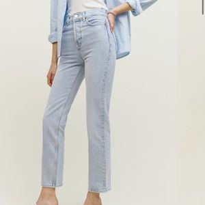 Reformation Cynthia High Rise Straight Jeans Tahoe 28